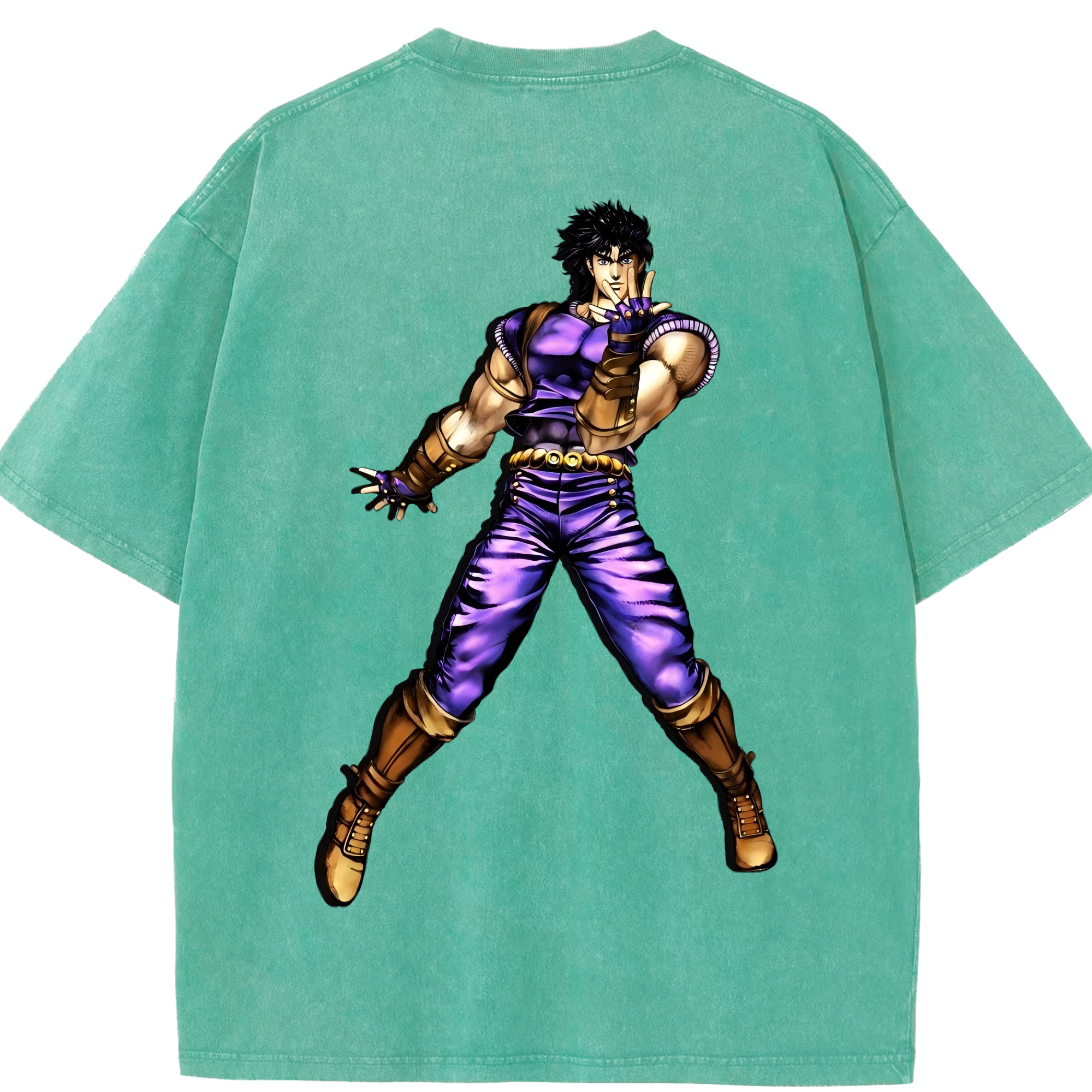 （画像用） ジョジョの奇妙な冒険 /ジョナサン?ジョースター JoJo's Bizarre Adventure Jonathan Joestar 綿100% ヴィンテージ風 半袖Tシャツ（背面プリント）
